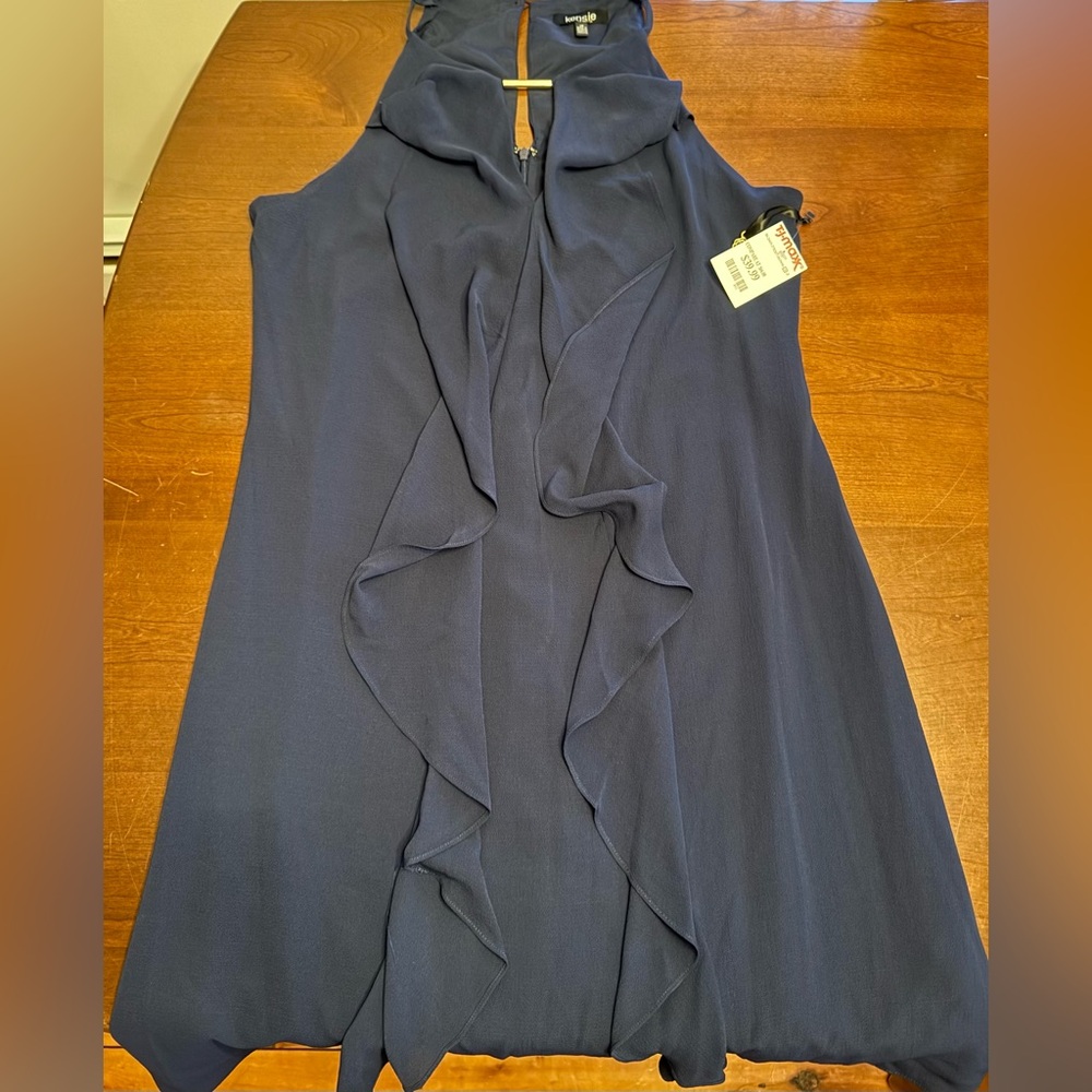 Kensie Asymmetrical Navy Dress